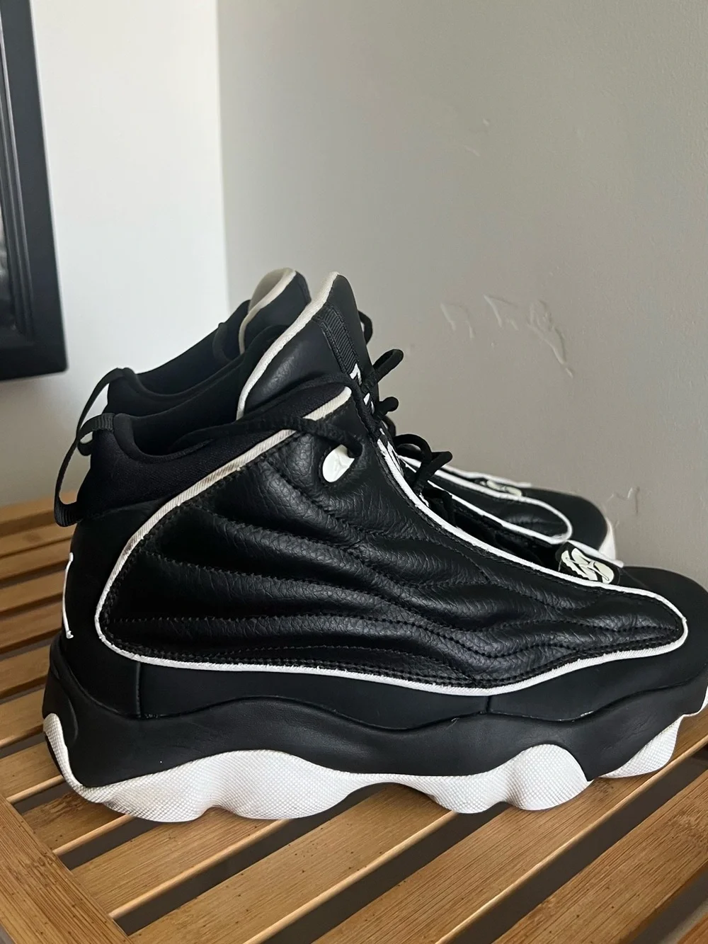 Jordan Men's Black and White High-Top Athletic Sneakers